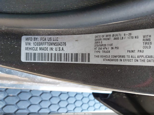 2021 RAM 1500 1C6SRFFT6MN504376 Photo 8