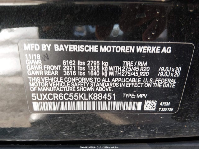 5UXCR6C55KLK88451 BMW X5 Xdrive40i
