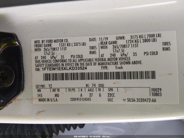 Ford F-150 Xlt 2020 1FTEW1E5XLKD33524 Image 9
