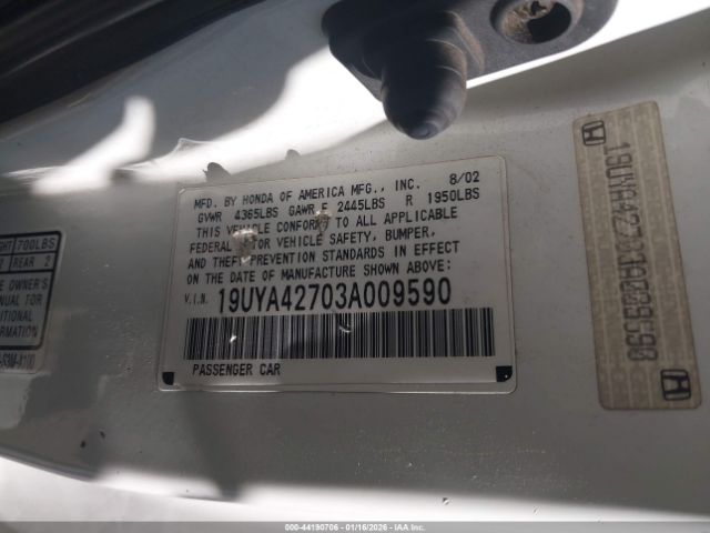 2003 ACURA CL 19UYA42703A009590 Photo 8