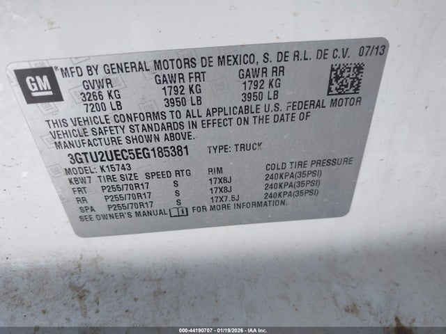 3GTU2UEC5EG185381 GMC Sierra 1500 Sle