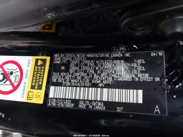 Aukcja sprzedaży 2010 Lexus Rx 350, vin: 2T2BK1BA4AC061661, numer aukcji: 44190811