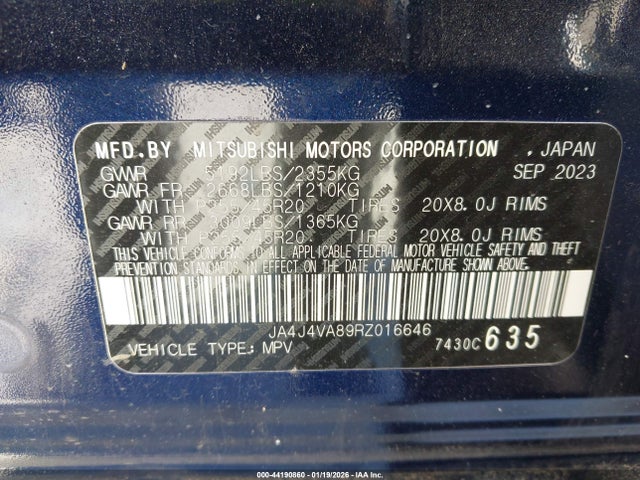 2024 MITSUBISHI OUTLANDER JA4J4VA89RZ016646 Photo 8