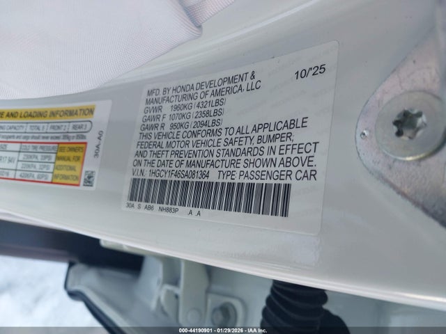 Honda ACCORD SE 2025 1HGCY1F46SA081364 Image 9