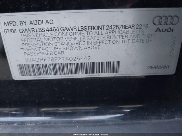 2007 AUDI A3 WAUHF78P27A025642 Photo 8