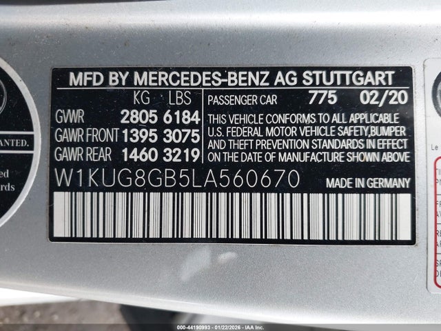 2020 MERCEDES-BENZ S 560 W1KUG8GB5LA560670 Photo 8
