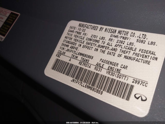 2022 INFINITI Q60 JN1FV7LL6NM680869 Photo 8