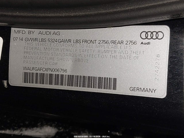 2015 AUDI A6 WAUFGAFCXFN006796 Photo 8