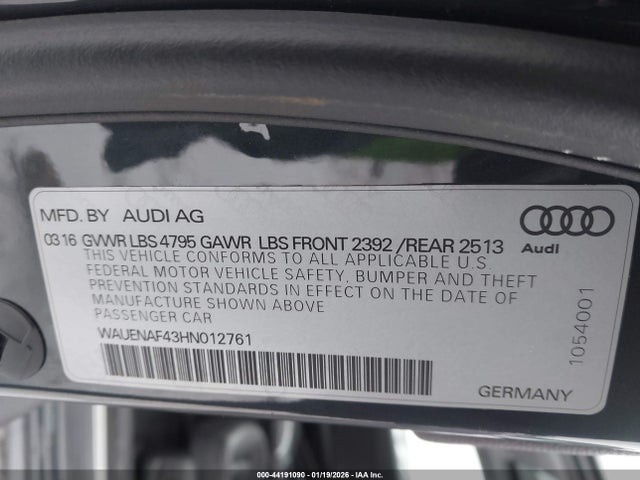 2017 AUDI A4 WAUENAF43HN012761 Photo 8
