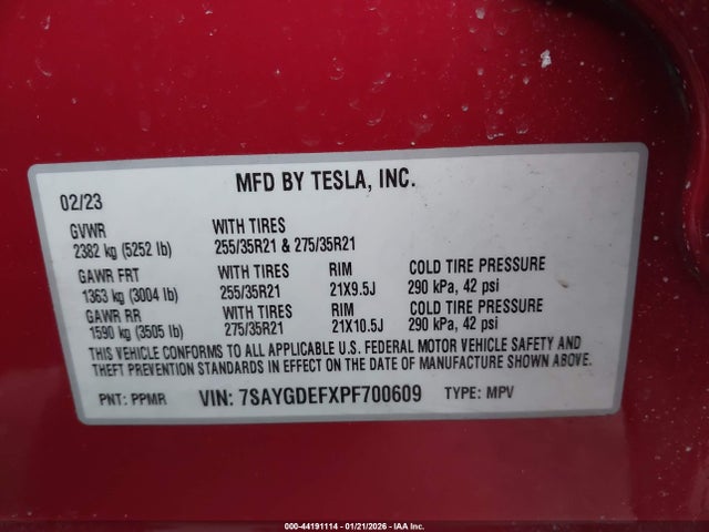 2023 TESLA MODEL Y 7SAYGDEFXPF700609 Photo 8