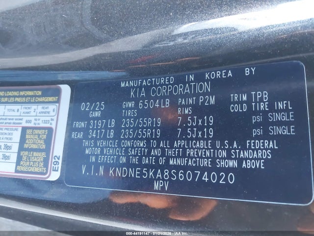 2025 KIA CARNIVAL MPV HYBRID KNDNE5KA8S6074020 Photo 8