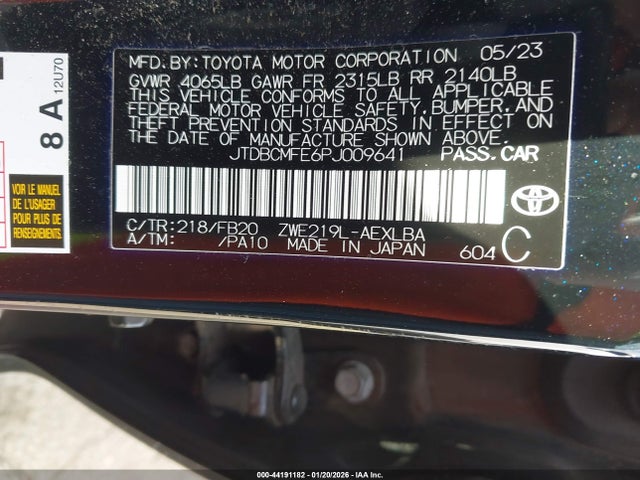 Toyota Corolla Hybrid Le 2023 JTDBCMFE6PJ009641 Image 9
