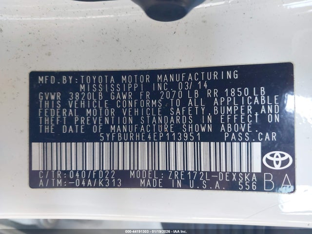 Toyota Corolla S 2014 5YFBURHE4EP113951 Image 9