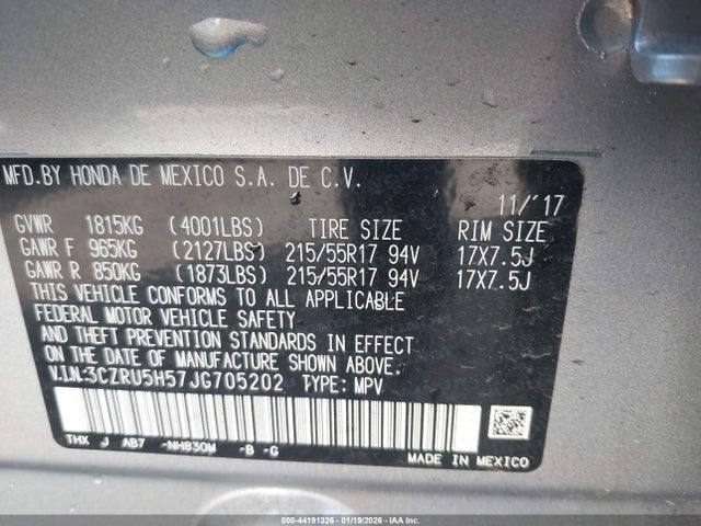 3CZRU5H57JG705202 Honda HR-V EX