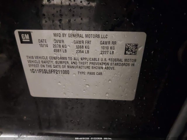 1G11F5SL6FF211080 Chevrolet Malibu 1lz