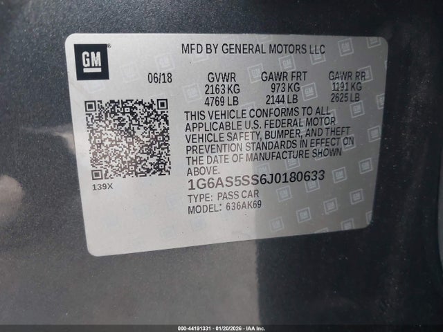 2018 CADILLAC CTS 1G6AS5SS6J0180633 Photo 8