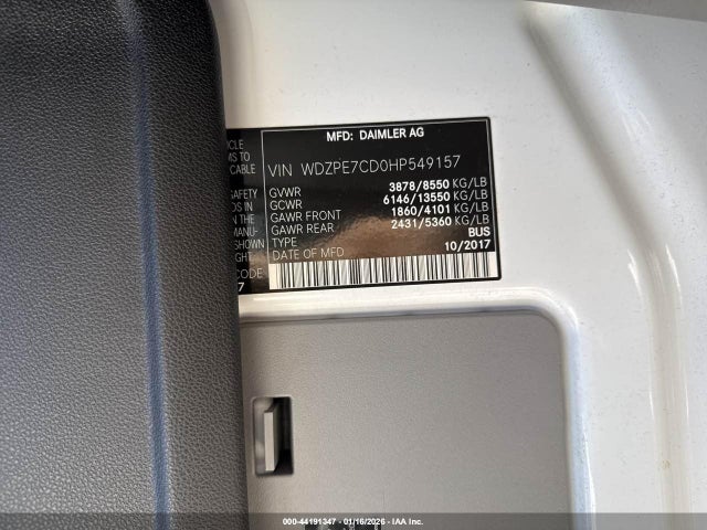 2017 MERCEDES-BENZ SPRINTER 2500 WDZPE7CD0HP549157 Photo 8