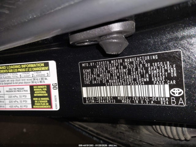 Toyota COROLLA LE 2015 5YFBURHEXFP355354 Image 9