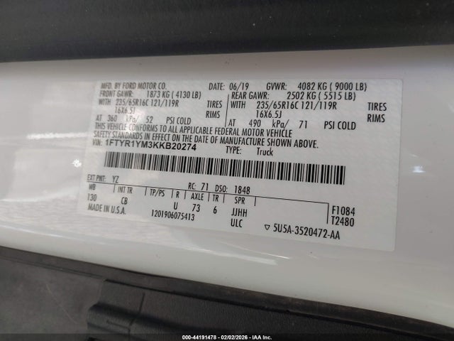 Ford Transit-250 2019 1FTYR1YM3KKB20274 Image 9