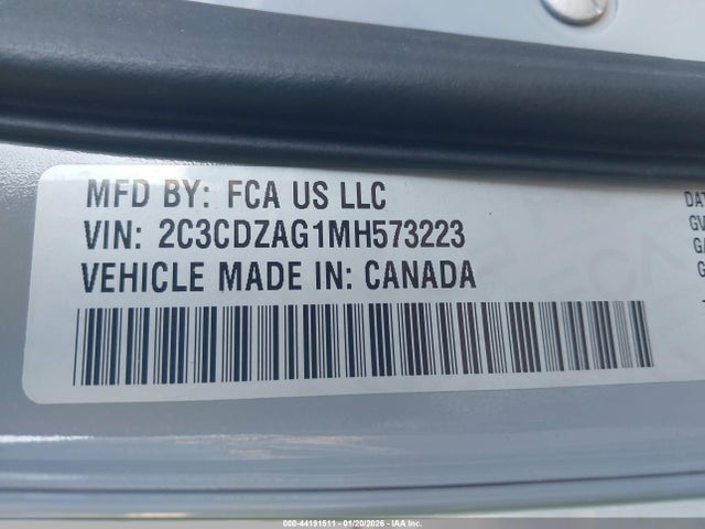 2C3CDZAG1MH573223 Dodge Challenger Sxt