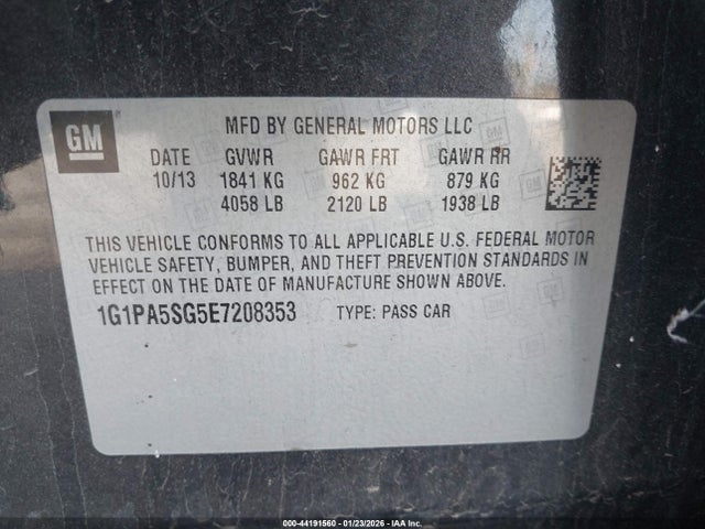 Chevrolet Cruze Ls Auto 2014 1G1PA5SG5E7208353 Image 9