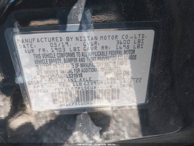3N1CP5CU0KL531518 Nissan KICKS S