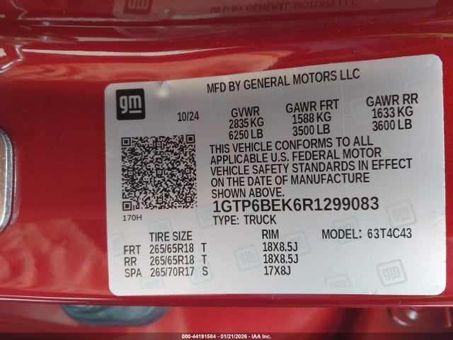 2024 Gmc Canyon 4wd Elevation მანქანა იყიდება აუქციონზე, vin: 1GTP6BEK6R1299083, აუქციონის ნომერი: 44191584