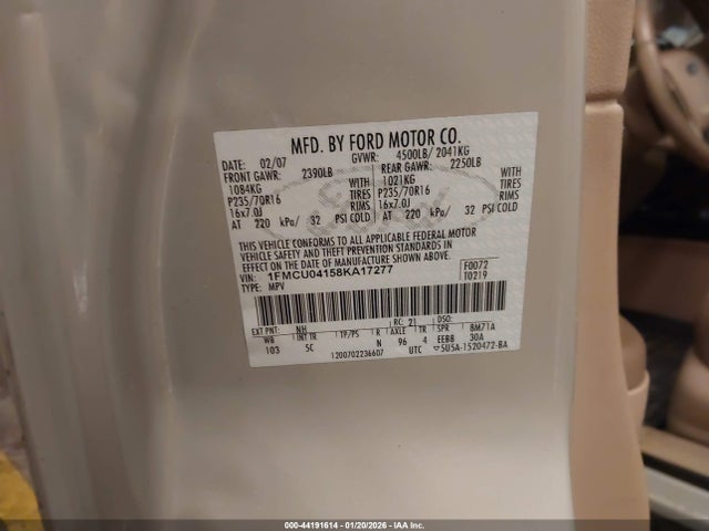 2008 FORD ESCAPE 1FMCU04158KA17277 Photo 8