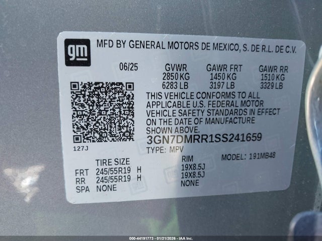 3GN7DMRR1SS241659 Chevrolet Equinox Ev Lt 1