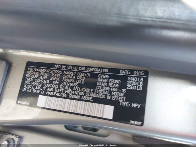 2015 VOLVO XC60 YV449MDK4F2729512 Photo 8
