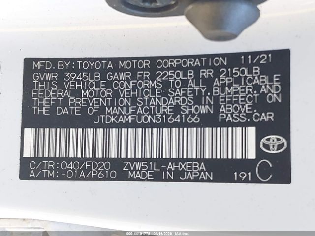 2022 TOYOTA PRIUS JTDKAMFU0N3164166 Photo 8