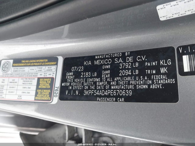 Продаж на аукціоні авто 2023 Kia Forte Gt-line, vin: 3KPF54AD4PE670639, номер лоту: 44191821