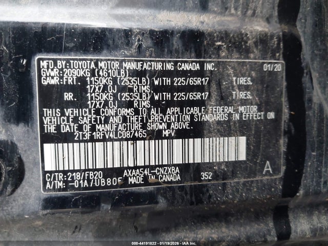 Toyota RAV4 LE 2020 2T3F1RFV4LC087465 Image 9