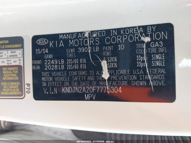 KIA Soul 2015 KNDJN2A20F7775304 Image 9