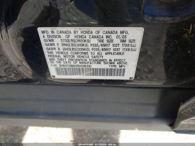 2005 ACURA MDX 2HNYD18625H518310 Photo 8