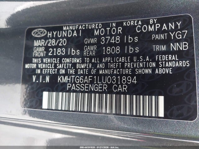 Hyundai Veloster 2.0 2020 KMHTG6AF1LU031894 Image 9