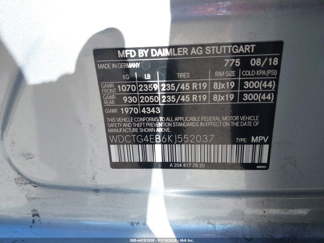 2019 MERCEDES-BENZ GLA 250 WDCTG4EB6KJ552037 Photo 8