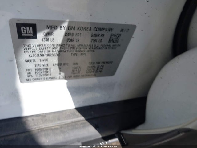 KL7CJLSB7HB235289 Chevrolet Trax Lt