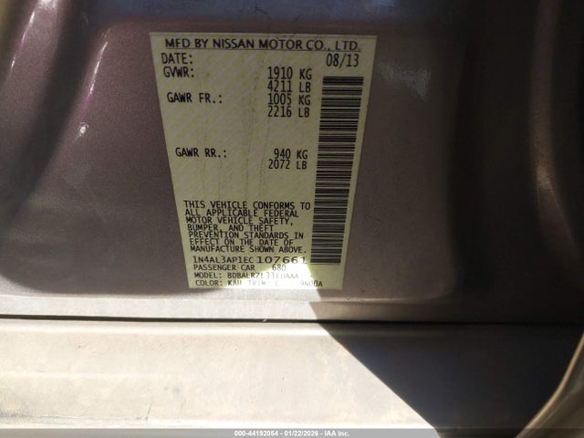 Nissan Altima 2.5 S 2014 1N4AL3AP1EC107661 Image 9