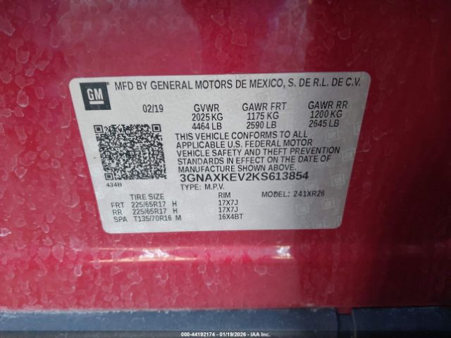 2019 CHEVROLET EQUINOX 3GNAXKEV2KS613854 Photo 8