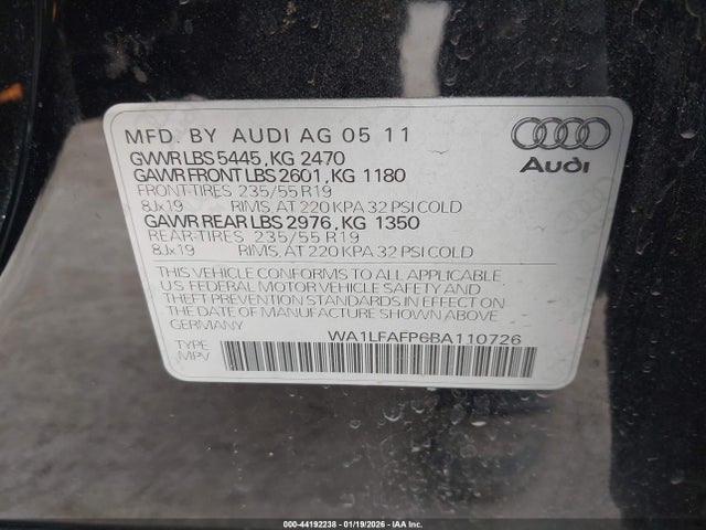 2011 AUDI Q5 WA1LFAFP6BA110726 Photo 8