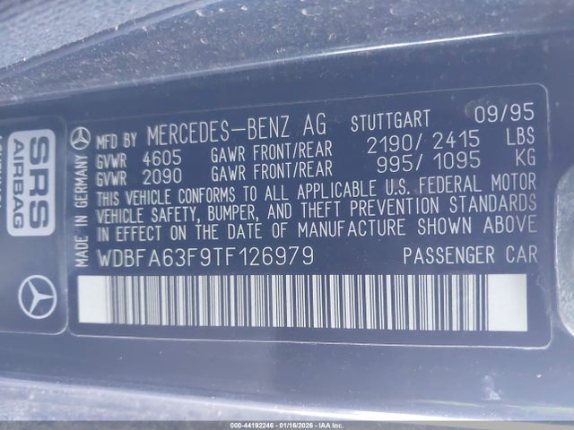 1996 MERCEDES-BENZ SL WDBFA63F9TF126979 Photo 8