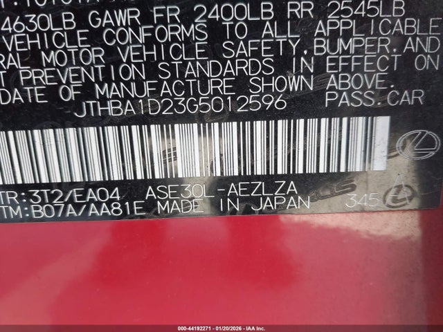 2016 LEXUS IS 200T JTHBA1D23G5012596 Photo 8