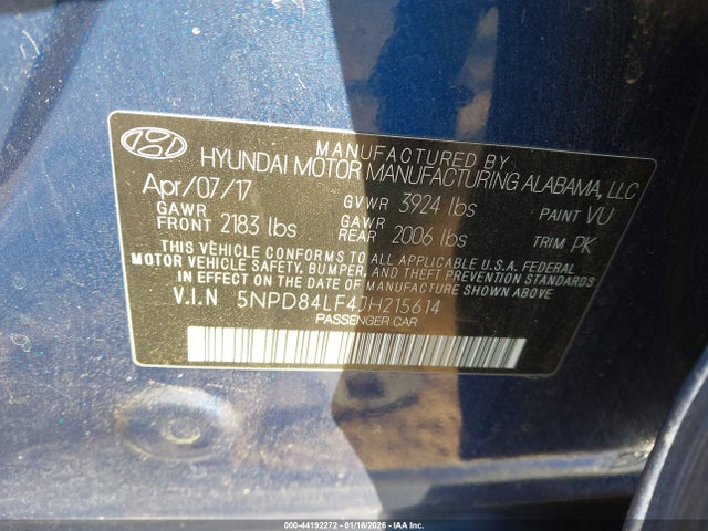 2018 HYUNDAI ELANTRA 5NPD84LF4JH215614 Photo 8