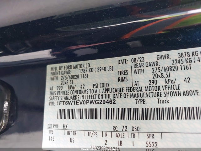 1FT6W1EV0PWG29462 Ford F-150 Lightning Xlt