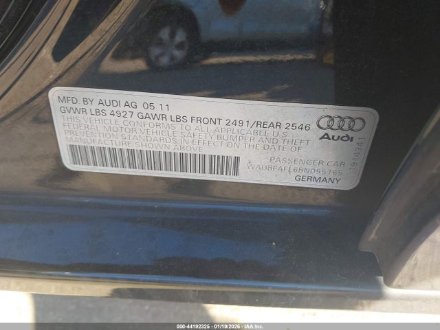 2011 AUDI A4 WAUBFAFL6BN055165 Photo 8