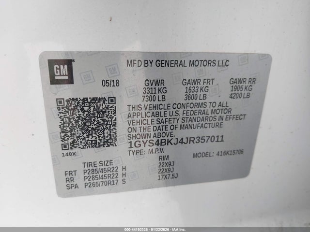 2018 CADILLAC ESCALADE 1GYS4BKJ4JR357011 Photo 8