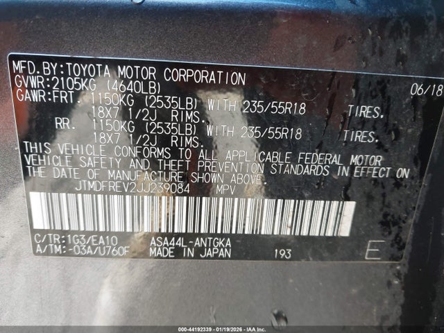 JTMDFREV2JJ239084 Toyota Rav4 Limited