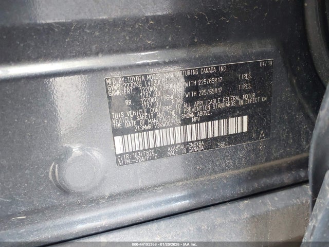 2T3MWRFV3KW007434 Toyota Rav4 Hybrid Le