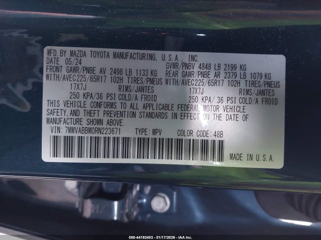 Aukcja sprzedaży 2024 Mazda Cx-50 2.5 S Preferred, vin: 7MMVABBM0RN223671, numer aukcji: 44192403